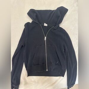 TNA Black Cropped Zip Up